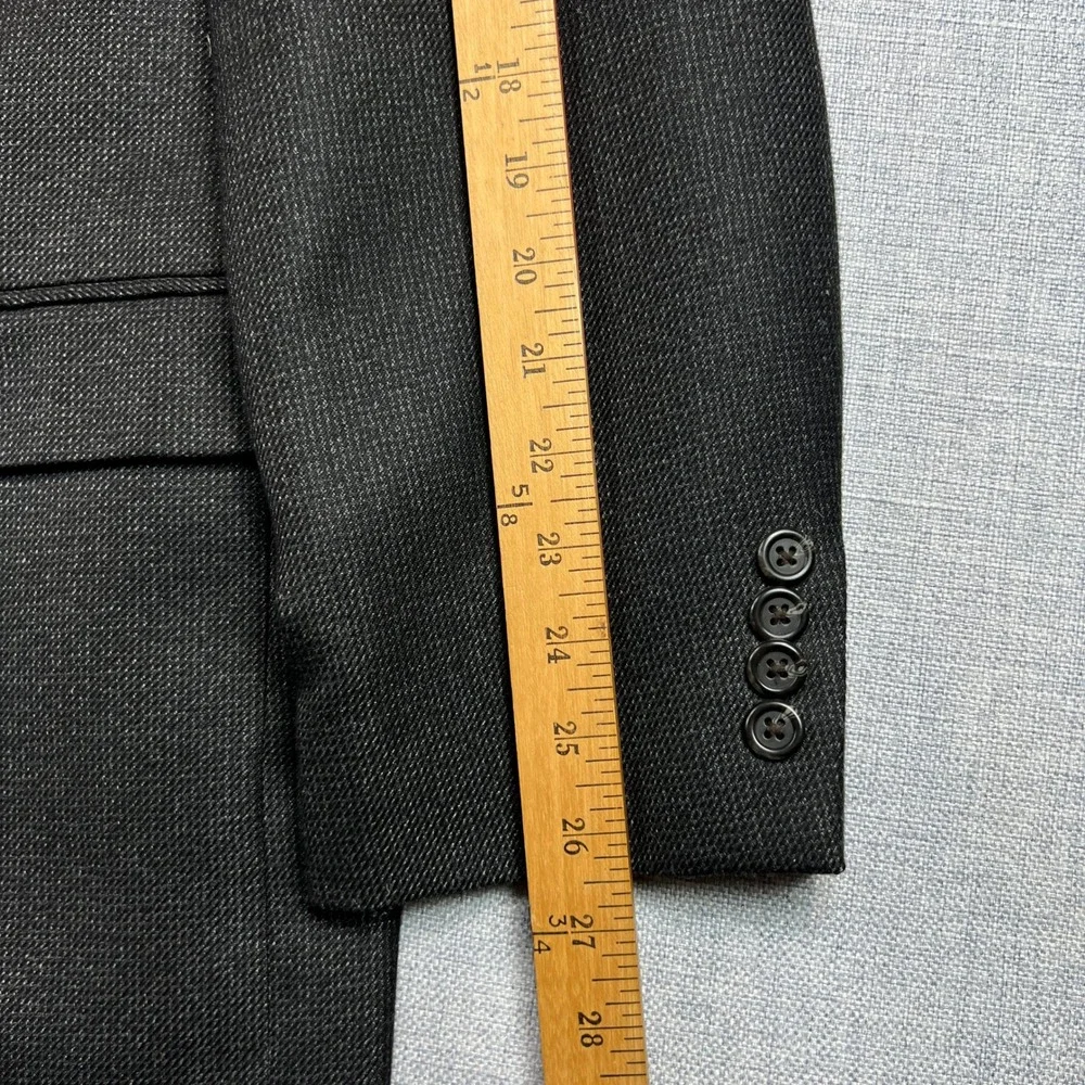 Chaps Charcoal Sport Coat Blazer Men 48L Dark Gray Classic Tailored‎ Office
